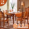 批发实木餐桌椅组合伸缩多功能折叠圆桌纯实木餐厅家具饭桌长方形