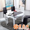 厂家批发简约小户型功能伸缩餐桌椅组合现代钢化玻璃实木圆形餐台