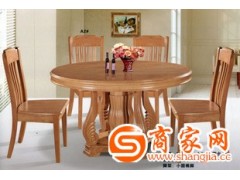 经典高档橡木餐桌 圆桌 实木餐桌 成套家具 一桌6椅组合 厂家直销