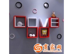LOVE创意格子搁板 置物架 储物架 墙上装饰 电视背景