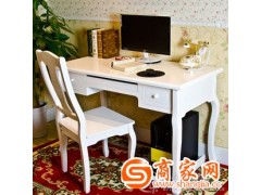 聚乐 欧式简约电脑桌 现代白色办公桌 实木学习桌书桌 NB105