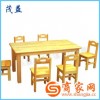 自产自销 精品幼儿园儿童原木课桌椅 幼儿园实木学习桌椅